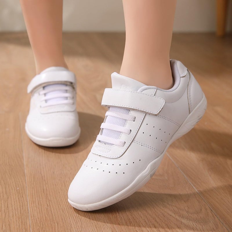 Fenlogft Girl & Youth White Soft Aerobics Shoes Cheerleading Sport Dance Shoes Training Cheer Shoes - Image 2
